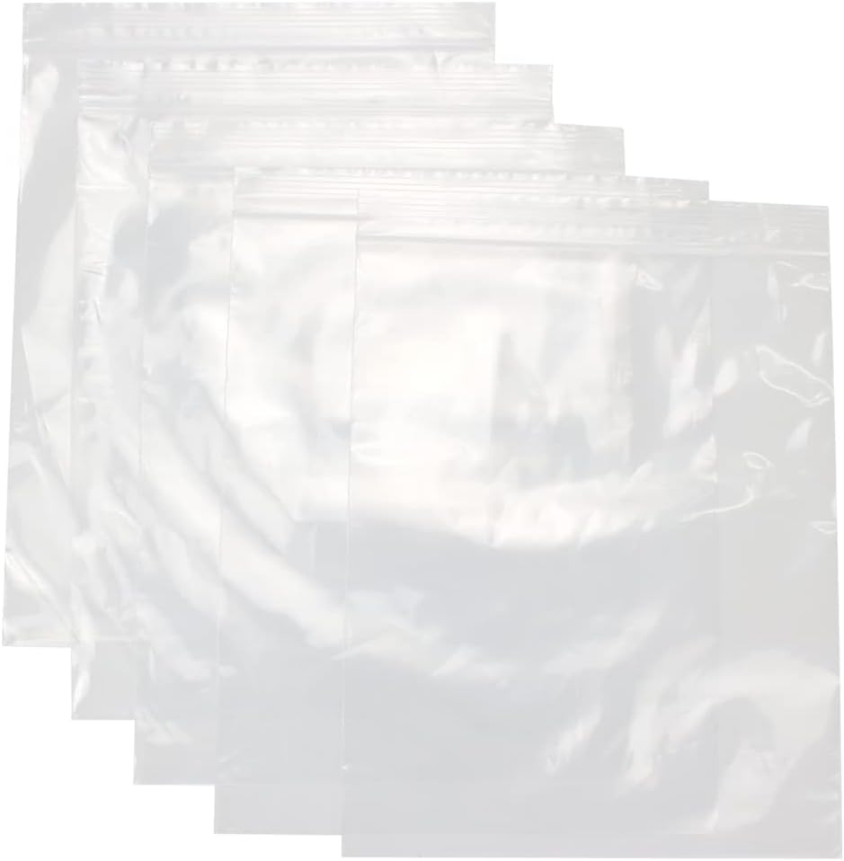 10" X 13" (100 Bags) 2 Mil Clear Reclosable Zip Plastic Poly Bags with Resealable Lock Seal Zipper
