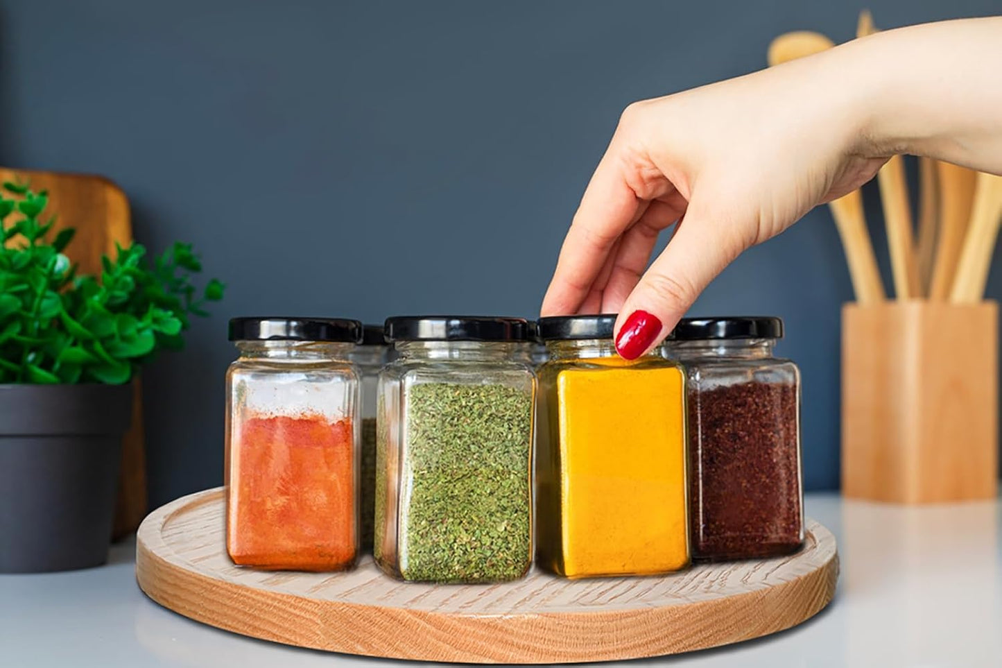 14" USA Oak Wood Lazy Susan Organizer Kitchen Turntable for Cabinet Pantry Table Organize