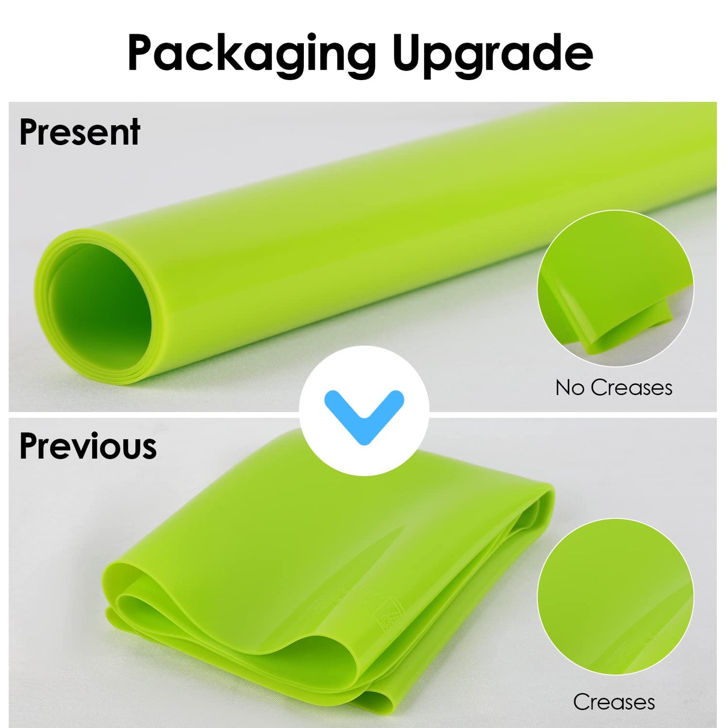 2 Pack Extra Large Silicone Mats for Crafts, Silicone Placemats for Dining Table Countertop Protector, Heat Resistant Baking Mat Reusable Dough Rolling Pad (Blue & Green, 23.6''x15.7'')