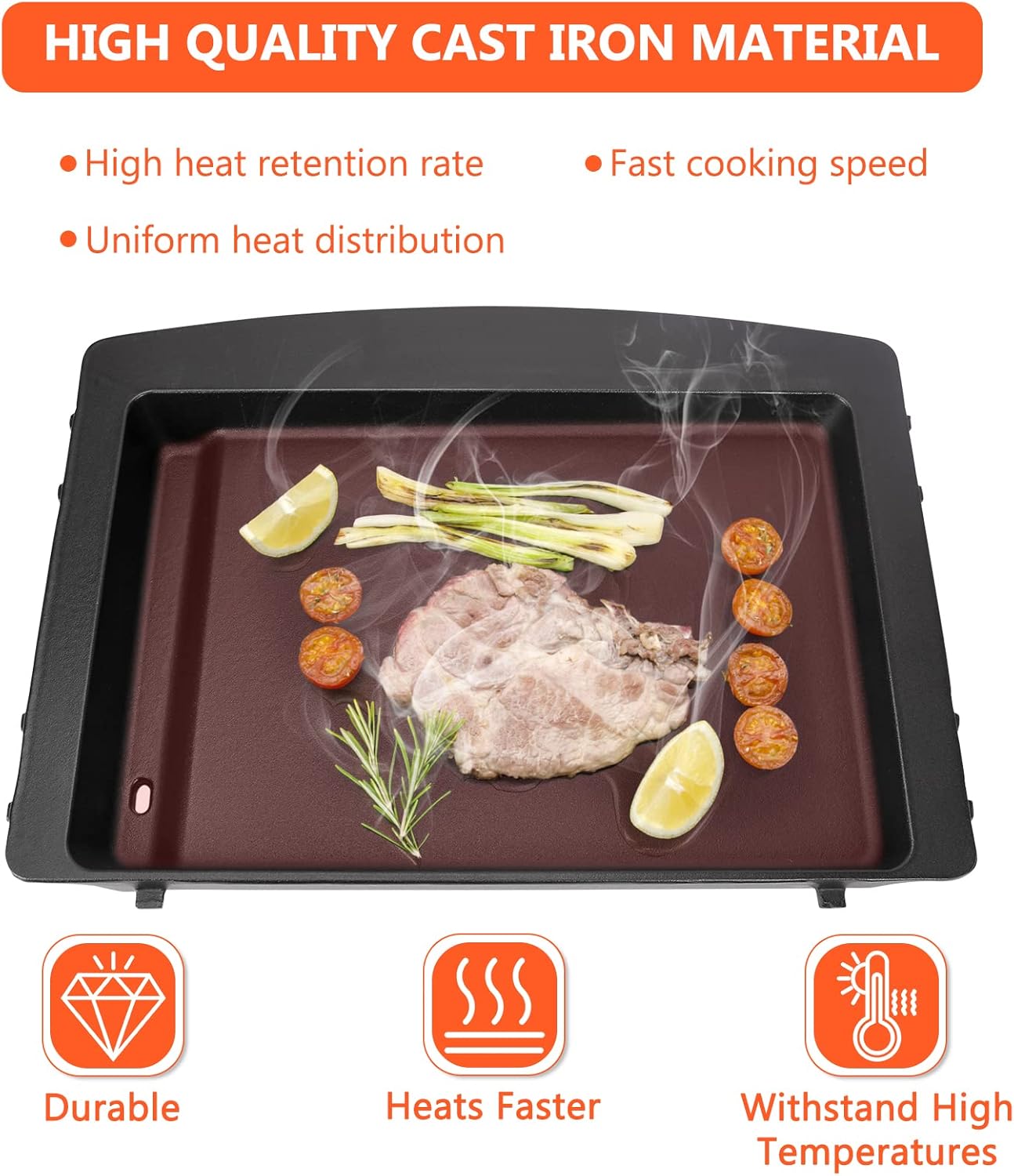 for Weber Genesis 2 Grill Parts - Genesis II Griddle for Weber Genesis II 300/600 Series Grills, GS4 Genesis II E-310, II S-310, II E/S-315, II E/S-325, II E/S-335, Replace for 7599 Cast Iron Griddle