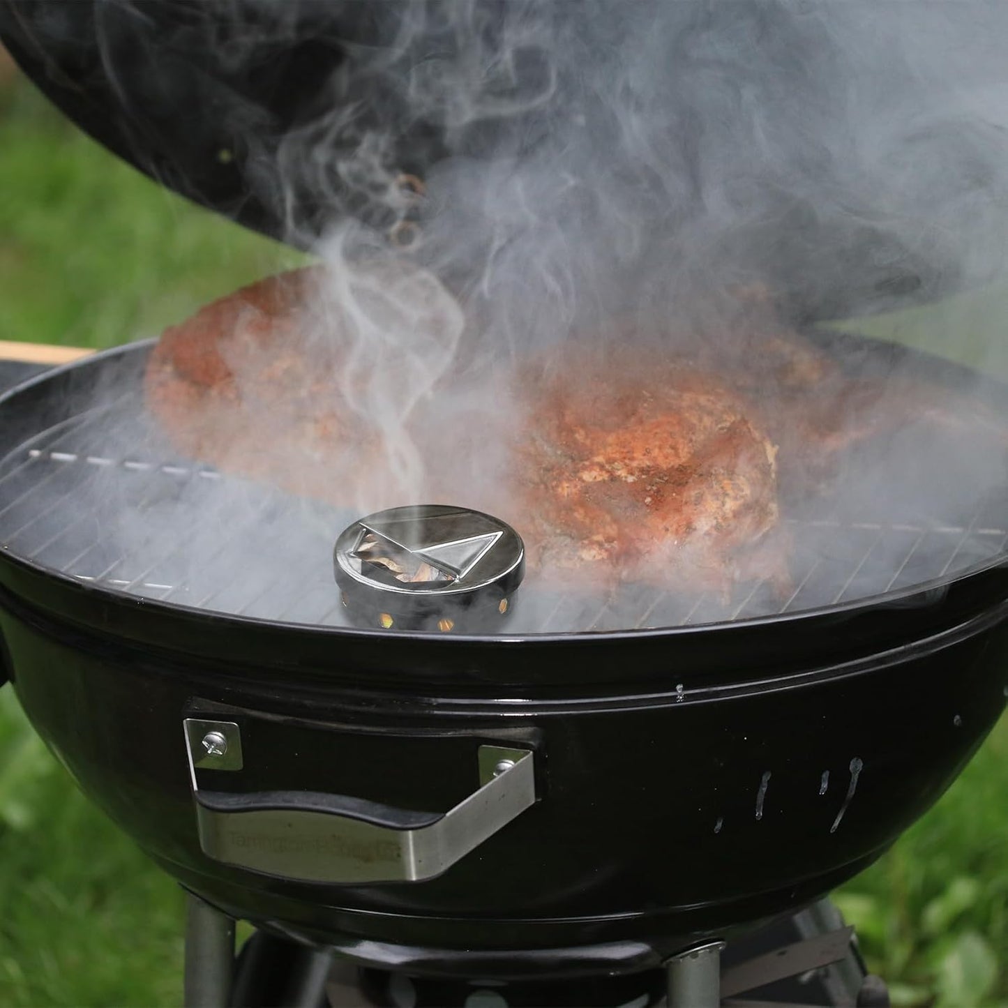 Onlyfire Wood Chip Smoker Box, 2 Pcs BBQ Smoker Box with Lid for Charcoal & Propane Gas Grill, Black