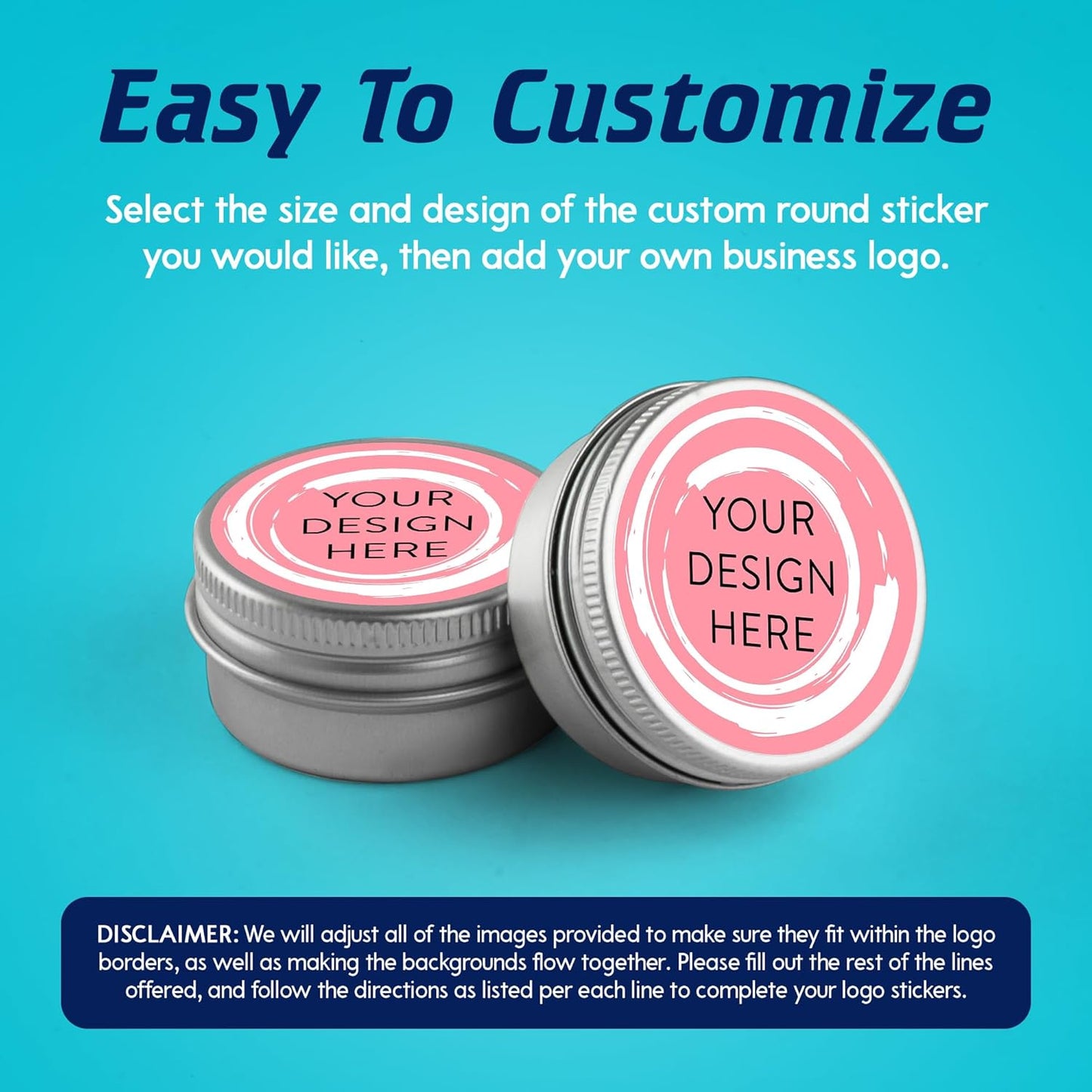 100 Custom Vinyl Stickers - Upload Your own Image, Text, Design, Logo - Personalized Logo Labels for Handmade, Packaging, Bottle, Jars, Candle, Brand Stickers (Black Gold Marble, 4x4)