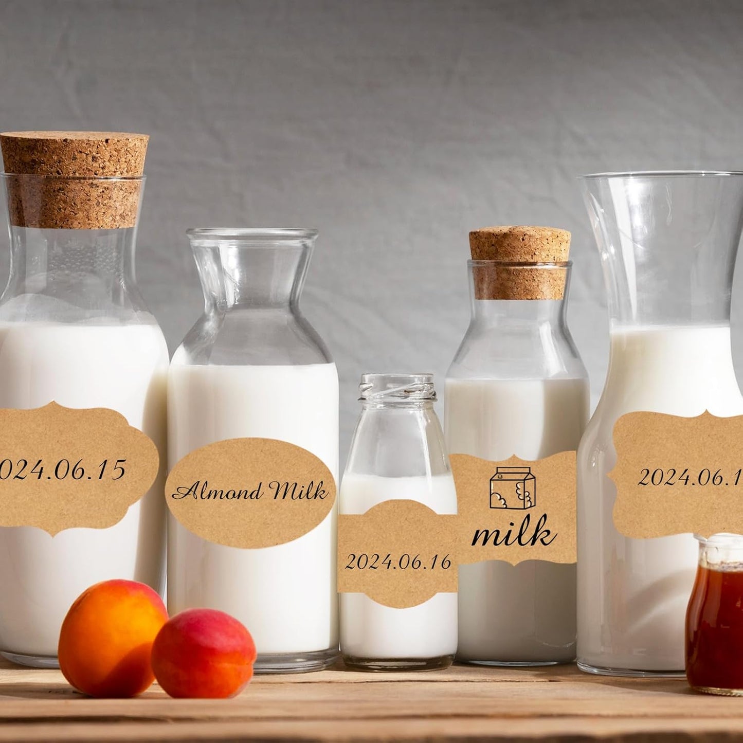 350 PCS Gift Tags Stickers Name Labels Stickers,2" x 1.2" Fancy Shape Stickers Self-Adhesive Handmade Bottle All-Purpose Jar Labels for Presents Cosmetic Decoration Jars Food Craft (Dark Kraft)