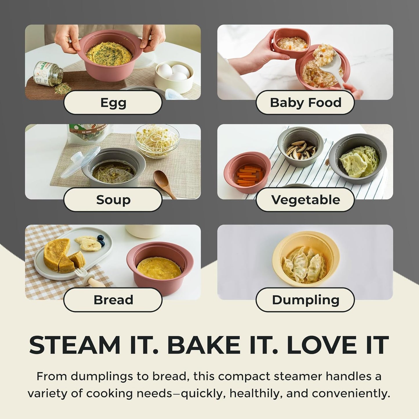 40oz Platinum Silicone Microwave Steamer Pot with Handle & Lid - Korea 100% Food-Grade Steamer Bowl, Heat-Resistant Cooker with Steam Holes, Easy Clean, Dishwasher Safe, Yellow