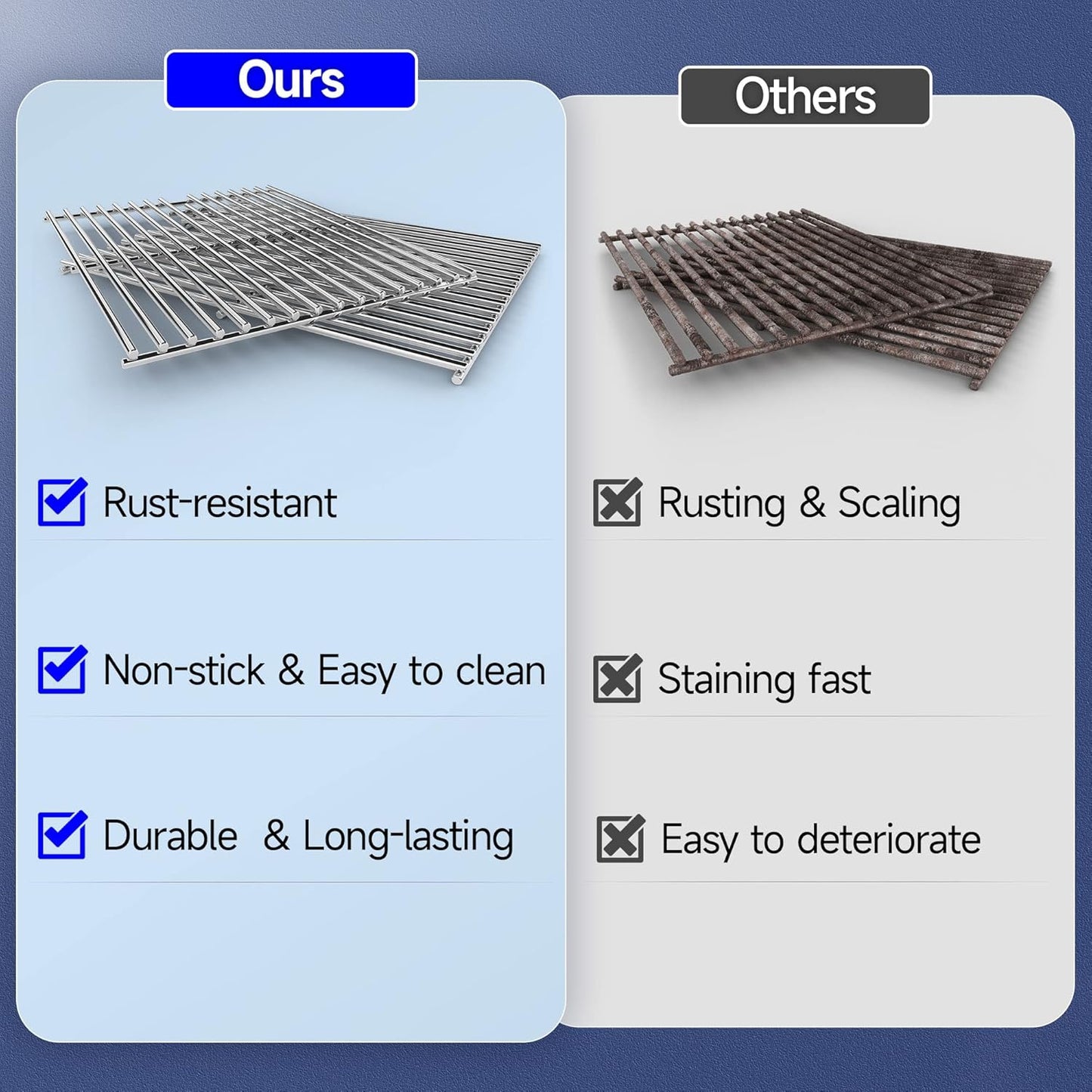 15/17/19 Inch Grill Cooking Grates Replacement for Weber Genesis II 300 and Genesis II LX 300 Series Gas Grills, Genesis II E&S 310 315 320 325 340