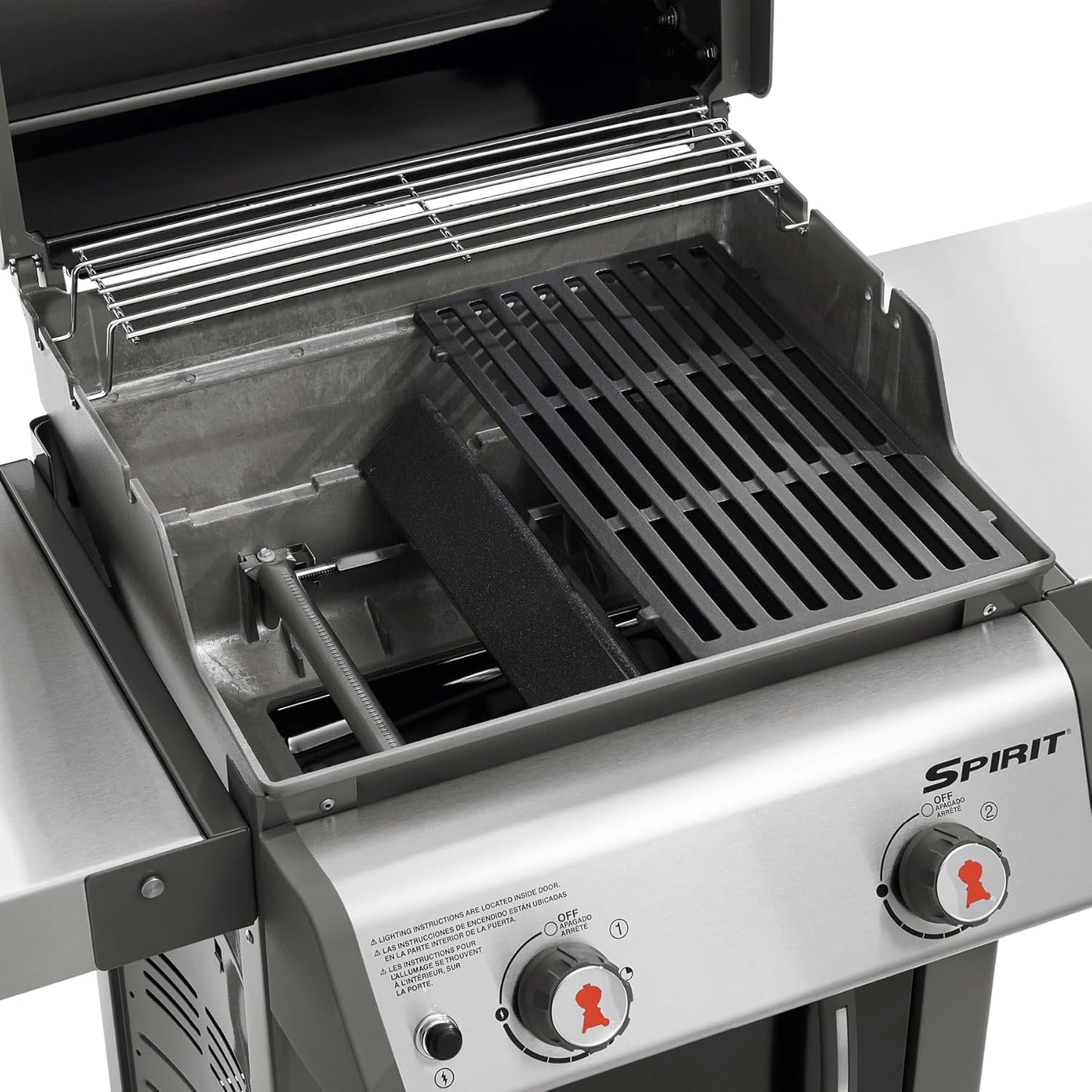 17.5 Inches Cast Iron Grill Grates Replacement 7637 for Weber Spirit I II 200 Series, Spirit E210 E220 S210 S220 Gas Grills (with Front Control Knobs), Grill Grates Parts for Weber Spirit 200