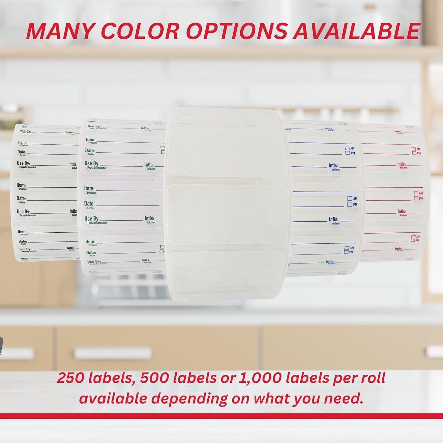 2x1 Dissolvable Food Labels, 500 Label Stickers, Bottle Labels for Storage Bins, Sticker Labels for Food containers, (500, Blank)