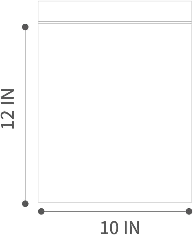10" X 12" (500 Bags) 2 Mil Clear Reclosable Zip Plastic Poly Bags with Resealable Lock Seal Zipper