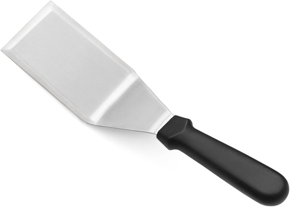 New Star Foodservice 36152 Plastic Handle Heavy Duty Hamburger Turner/Spatula with Cutting Edge, 11.5-Inch, Black