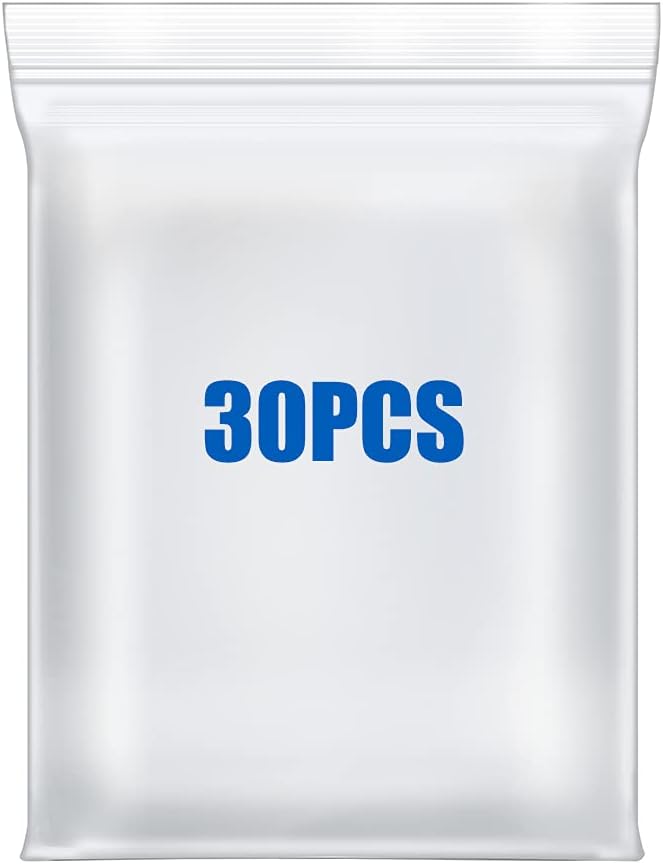14" x 18" Large Thick 2.4 Mil Clear Zip Seal Lock Poly Bags Reclosable Plastic Bags Clothing T-Shirts Shoes Toys Snack Zipper Bag (30 Pack)