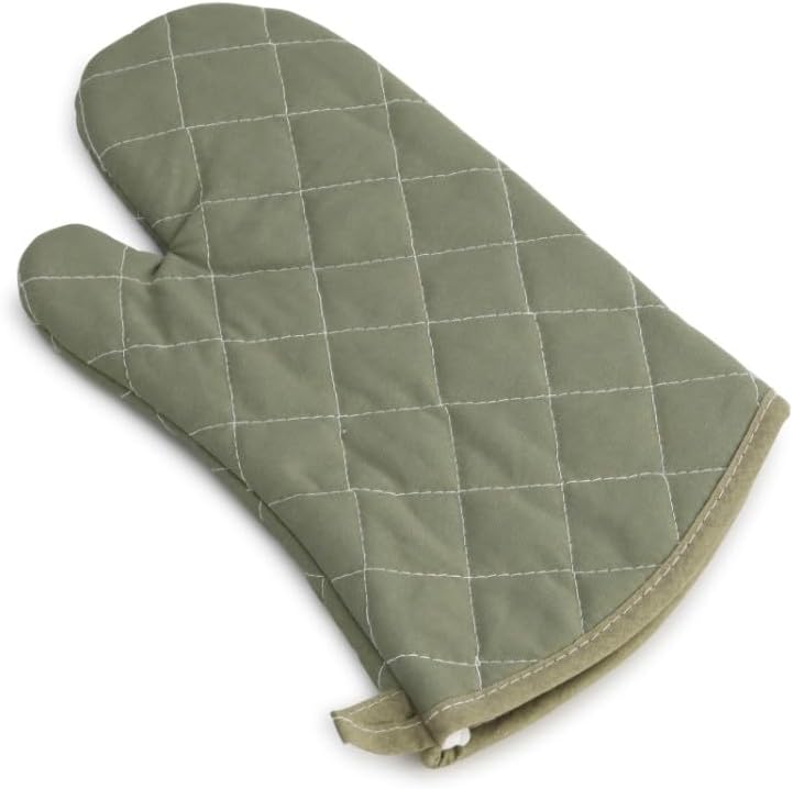 13 Inch Heat Resistant Oven Gloves New Cotton Oven Mitts Kitchen Gloves High Temperature Cooking Tool BBQ Gloves (13" Olive drab, 13 Inch)