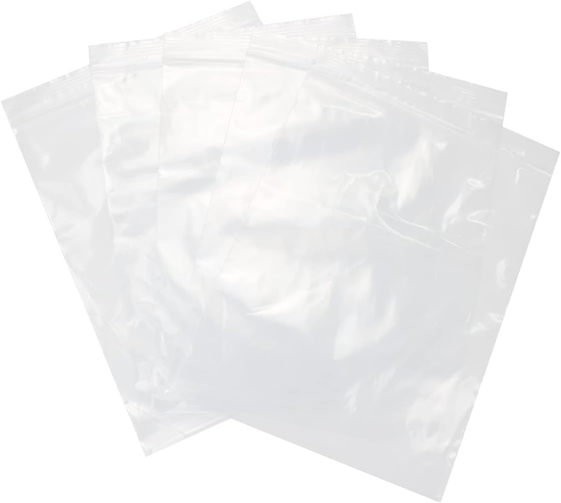 10" X 13" (100 Bags) 2 Mil Clear Reclosable Zip Plastic Poly Bags with Resealable Lock Seal Zipper