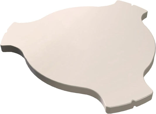Ceramic Plate Setter for Large Big Green Egg Accessories, Heat Deflector, Ceramic Fluted Pizza Stone for Other 18" Kamado Grill(No Elevated Feet)