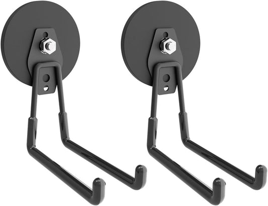 Strong Magnetic Garage Hook,Magnetic Hooks with 3.46" D Round Base - 2Pack, Large Heavy Duty Storage Utility Magnet Hooks Hanging for Metal Cabinet,Pegboard,Garage Shelve,Garden Tools