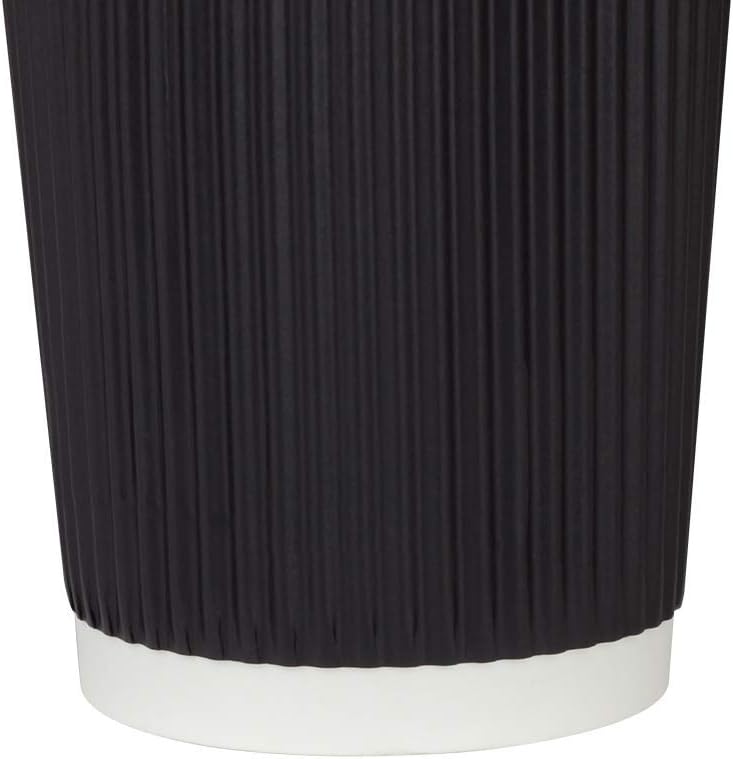 Karat C-KRC520B 20 oz Ripple Paper Hot Cups - Black (Case of 500)