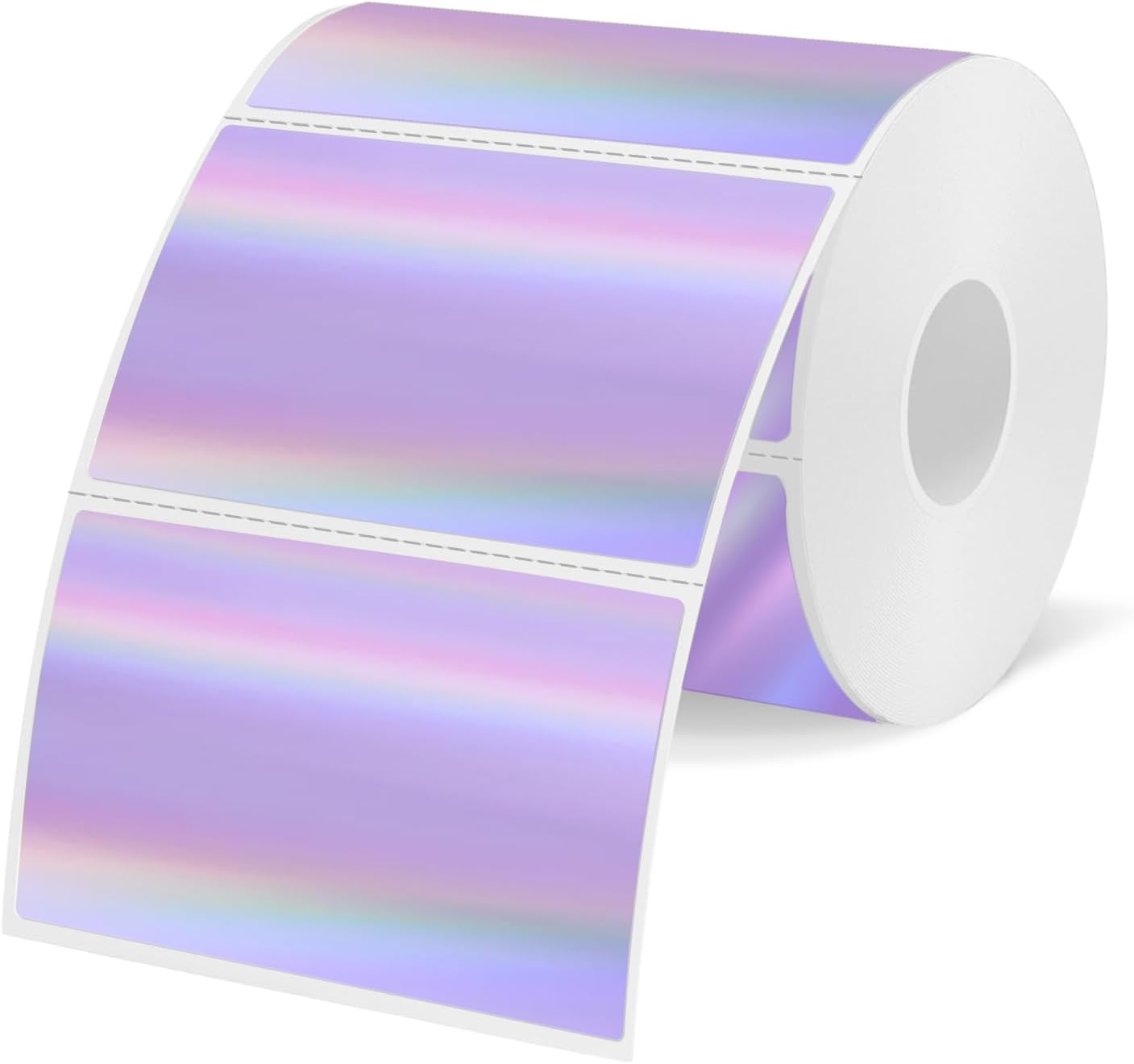3x2 Inch Holographic Thermal Labels, Purple Thermal Sticker Labels, Rainbow Glitter Thermal Stickers for Price, Barcode, Mailing, Name, DIY Custom Logo Design, 200 Sheets/1 Roll