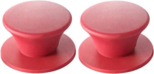 JoyTube Universal Pot Pan Lids Replacement Knob, Silicone Heat Resistant Pan Cover Holding Handles BPA Free Dishwasher Safe Fits Skillets and Kitchen Cookware (Pack of Two-Red)
