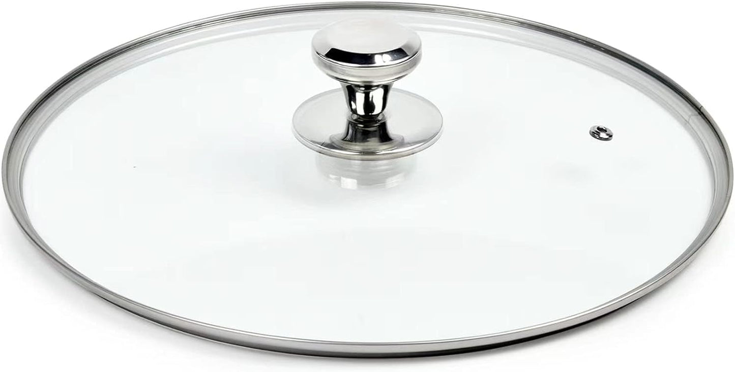 10.25 In Glass Lid for Frying Pan, Tempered Replacement Cover for All 10.25 inches Cookware for Skillets, Round Cast Iron, Cast Aluminium, Stainless Steel Pans &Pots