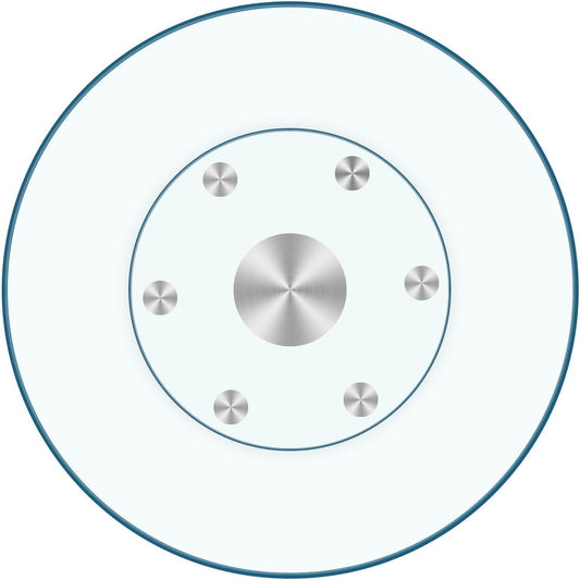 30" Heavy-Duty Lazy Susan Turntable - 1/3" Extra-Thick Tempered Glass - Silent & Smooth Swivel for Large Dining Tables, Centerpiece