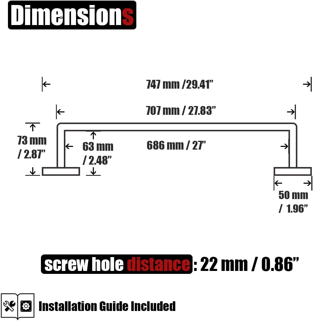 JQK Gold Towel Bar, Rounded Edges 29.41 Inch Towel Rack, 304 Stainless Steel Bathroom Wall Mount, Useable Length 27 Inch, TB250L27-BG