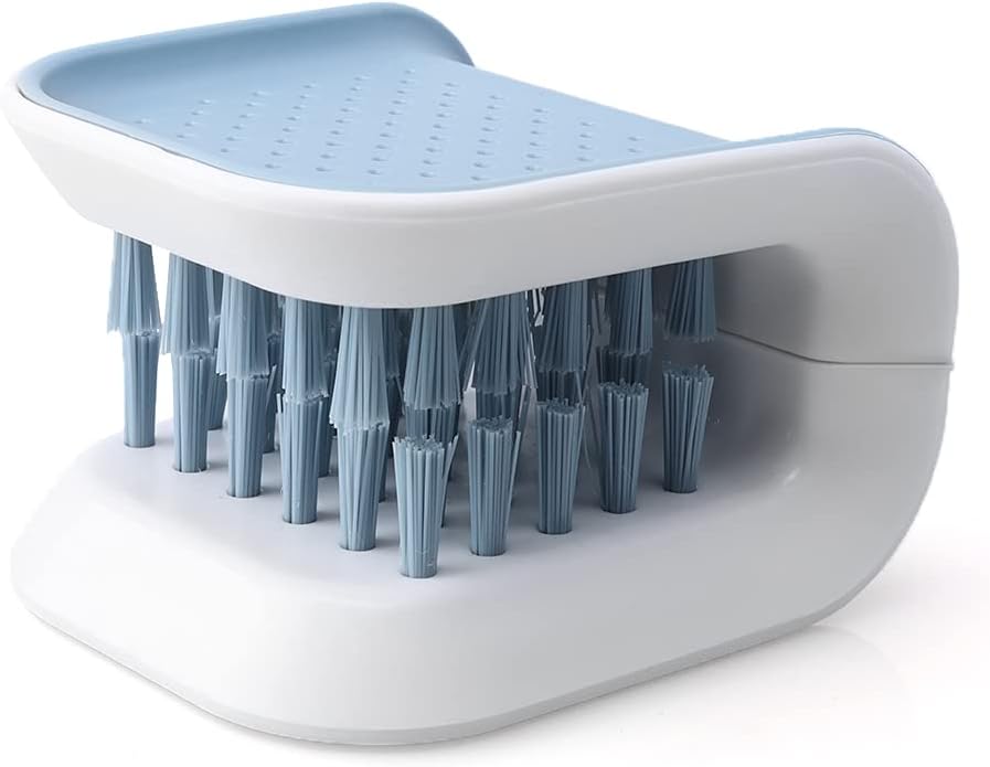 2Pcs Blade Brush Knife and Cutlery Cleaner Green Brush Bristle Scrub for Kitchen Washing Non-Slip by Lucky Shop1234 (Grey, 2pcs)