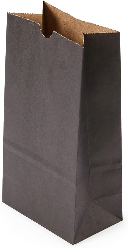 Restaurantware Bag Tek 4lb Paper Bags 100 Disposable Lunch Bags - Small For Lunches Sandwiches And Snacks Black Paper Kraft Paper Bags For Shopping Party Favors Or Gifts