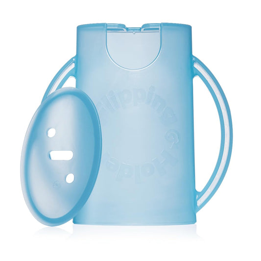 Squeeze Proof Food Pouch Holder for Toddlers, Babies, Kids, Mess Free No Squeeze Juice Box Drink and Applesauce Snack Holder with Easy Grip Handles and Lid