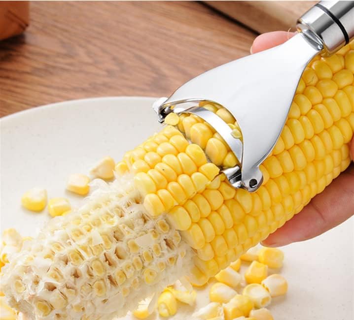 2PCS Corn Planer Cutter Thresher Peeler, Corn Thresher Cob Stripper Tool,Premium Stainless Steel Corn Thresher Cob Remover tool with Ergonomic Handle