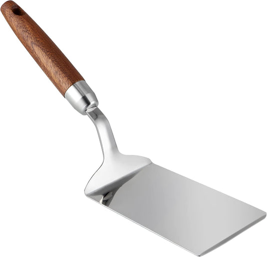 Stainless Steel Spatula with Wooden Handle, Nonstick Pancake Turner, Fried Egg Flipper for Cooking, Frying, Grilling, Baking, BBQ