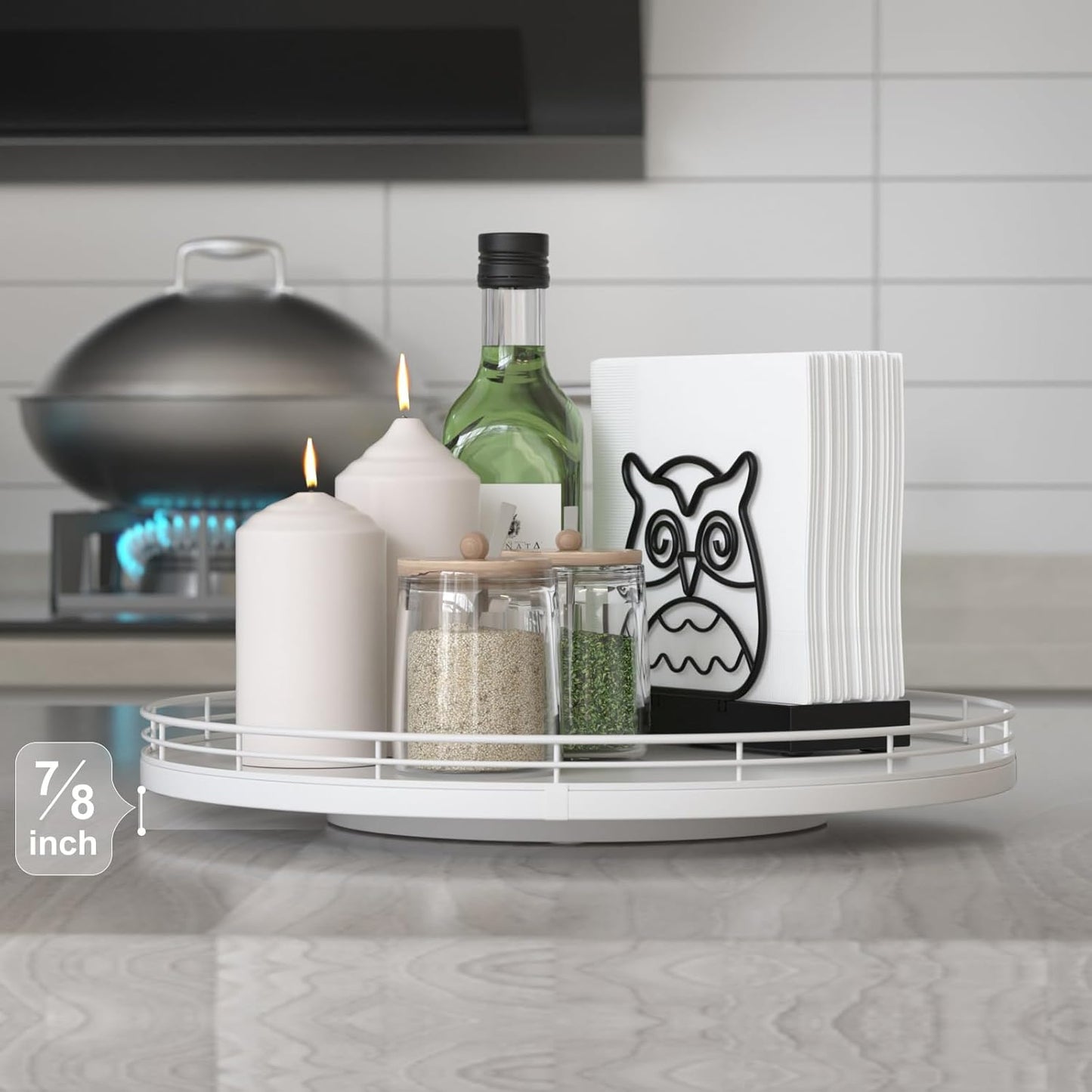 13" Oak Wood Decorative Tray for Home Decor, Tray for Coffee Table Decor Perfume Nightstand Vanity Bathroom Trays for Counter Candle Jewelry Makeup Farmhouse Table Centerpiece for Dining Room White