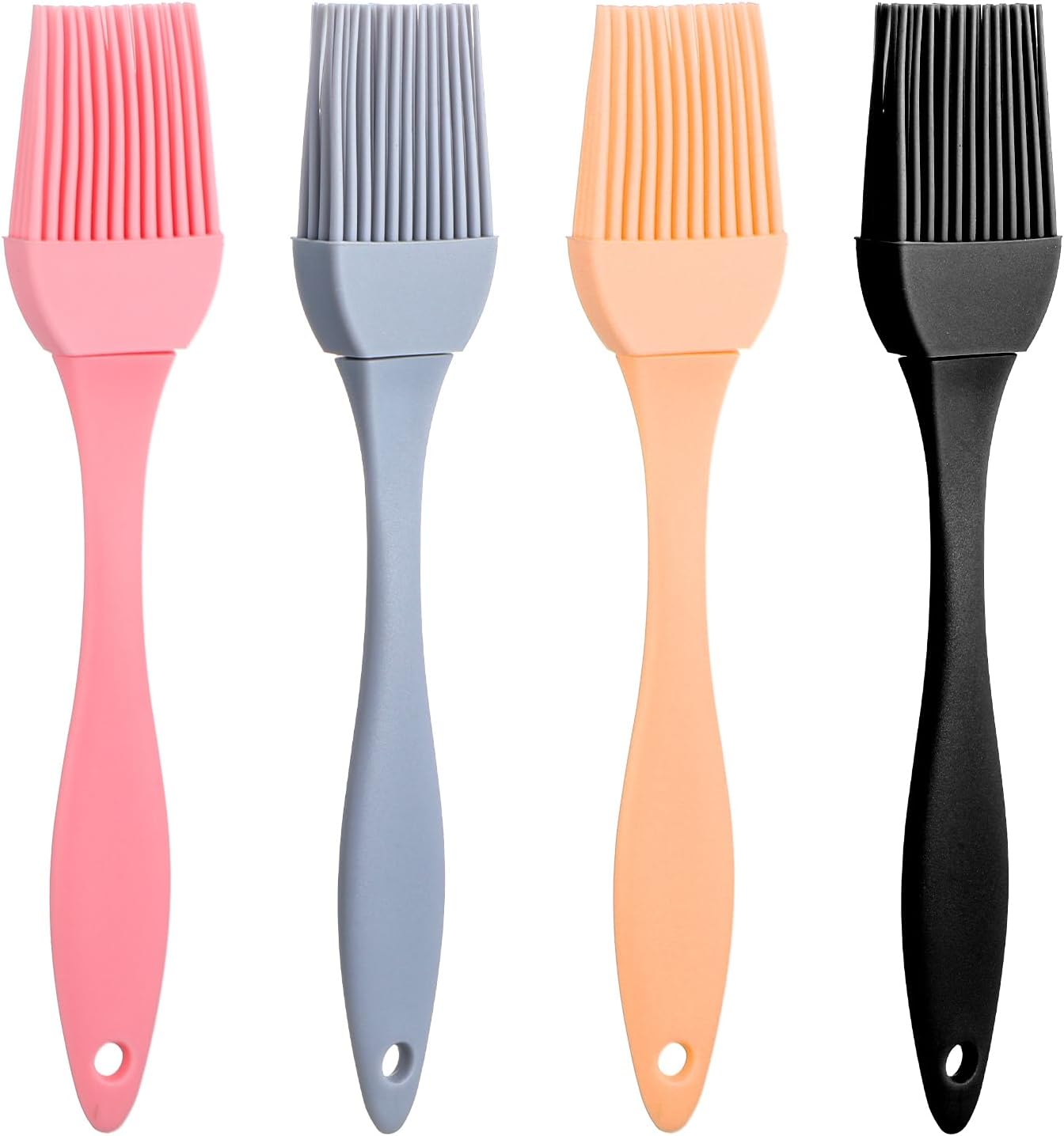 4 Pcs Silicone Basting Pastry Brush Heat Resistant Oil Brush for Cooking Kitchen Food Baking Butter Baster BBQ Grill Dishwasher Safe Multicolor for Sauce Marinade Meat Glazing
