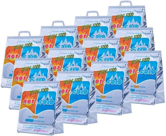 Superio Hot and Cold Stand Up Reusable Insulated Bag- 12 Pack Food Storage for Frozen Items & Hot Items Including Lunch Bags & Grocery Shopping Bags Reinforced Heavy Duty Refrigerated Totes…