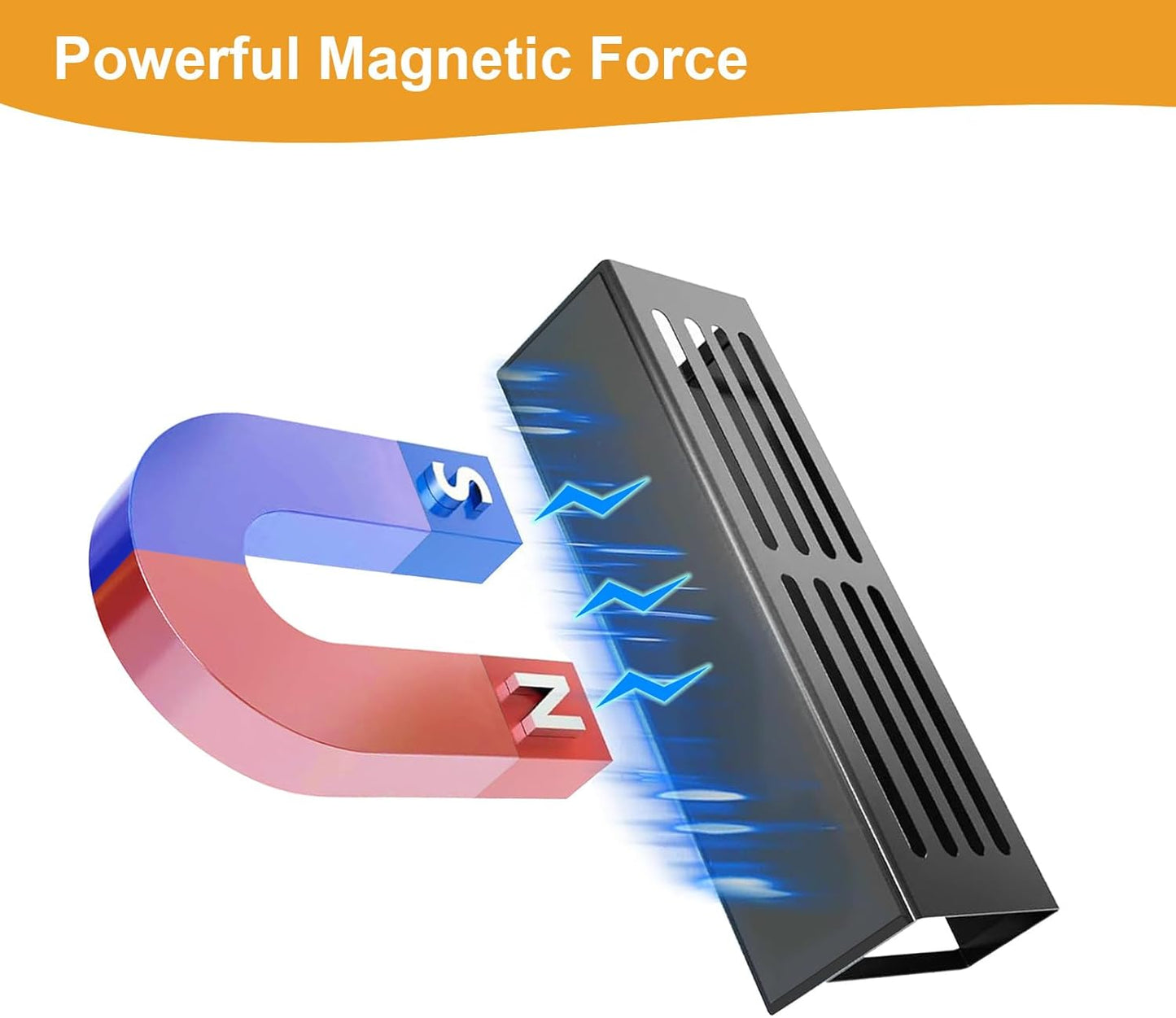 4 Pack Magnetic Spice Rack for Refrigerator,Metal Magnetic Shelf Black with Paper Towel Holder,Whiteboard,3 Markers,4 Hooks,Space Saving for Home,Kitchen