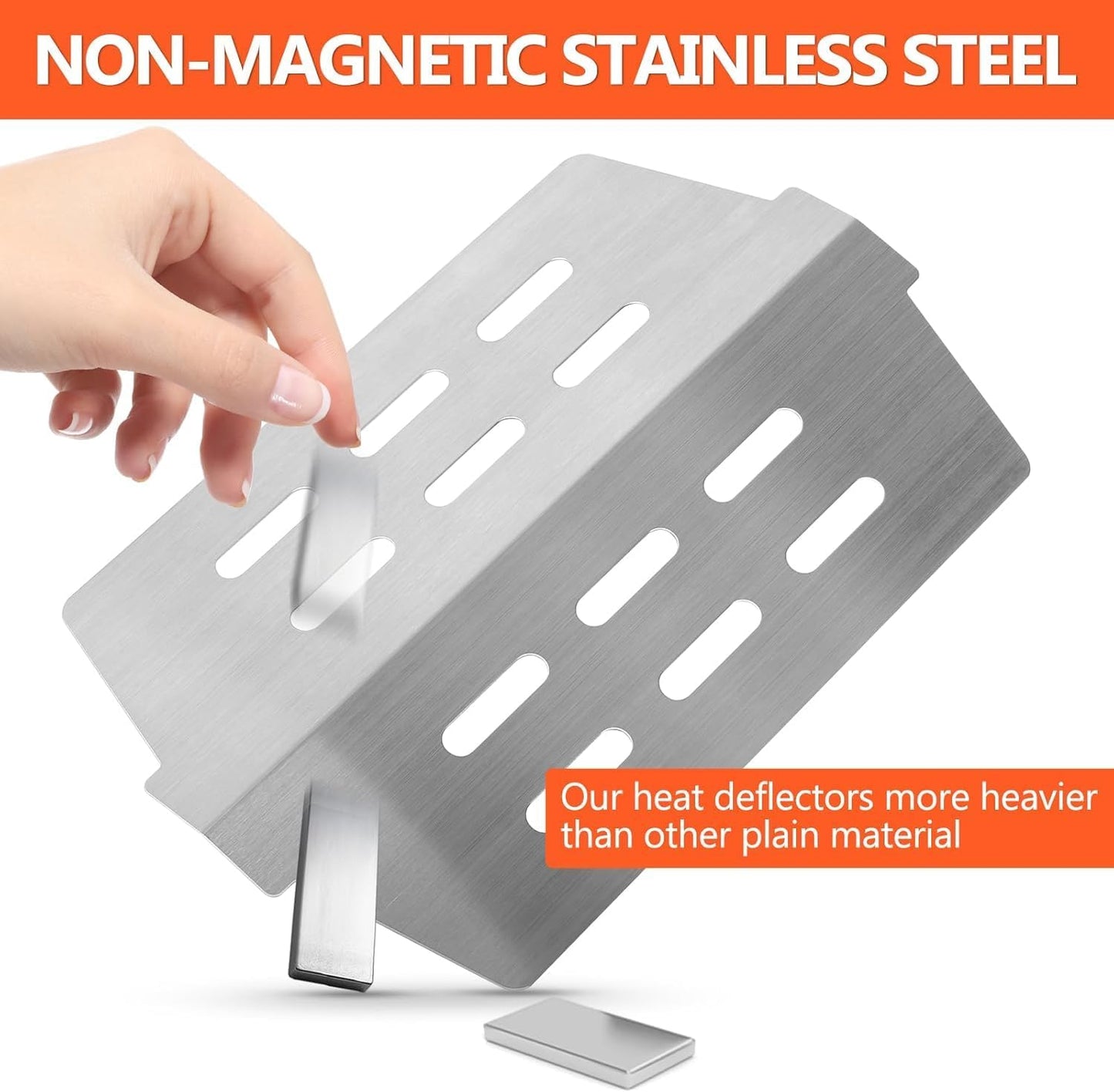 Grill Parts for Weber Genesis 300 Series, 19.5”Grill Grates & Flavorizer Bars, Heat Deflector for Weber E/S310, 320, 330 with Front Control Knobs, Replacement for Weber 7528, 7524, 7620, 7622, 65505