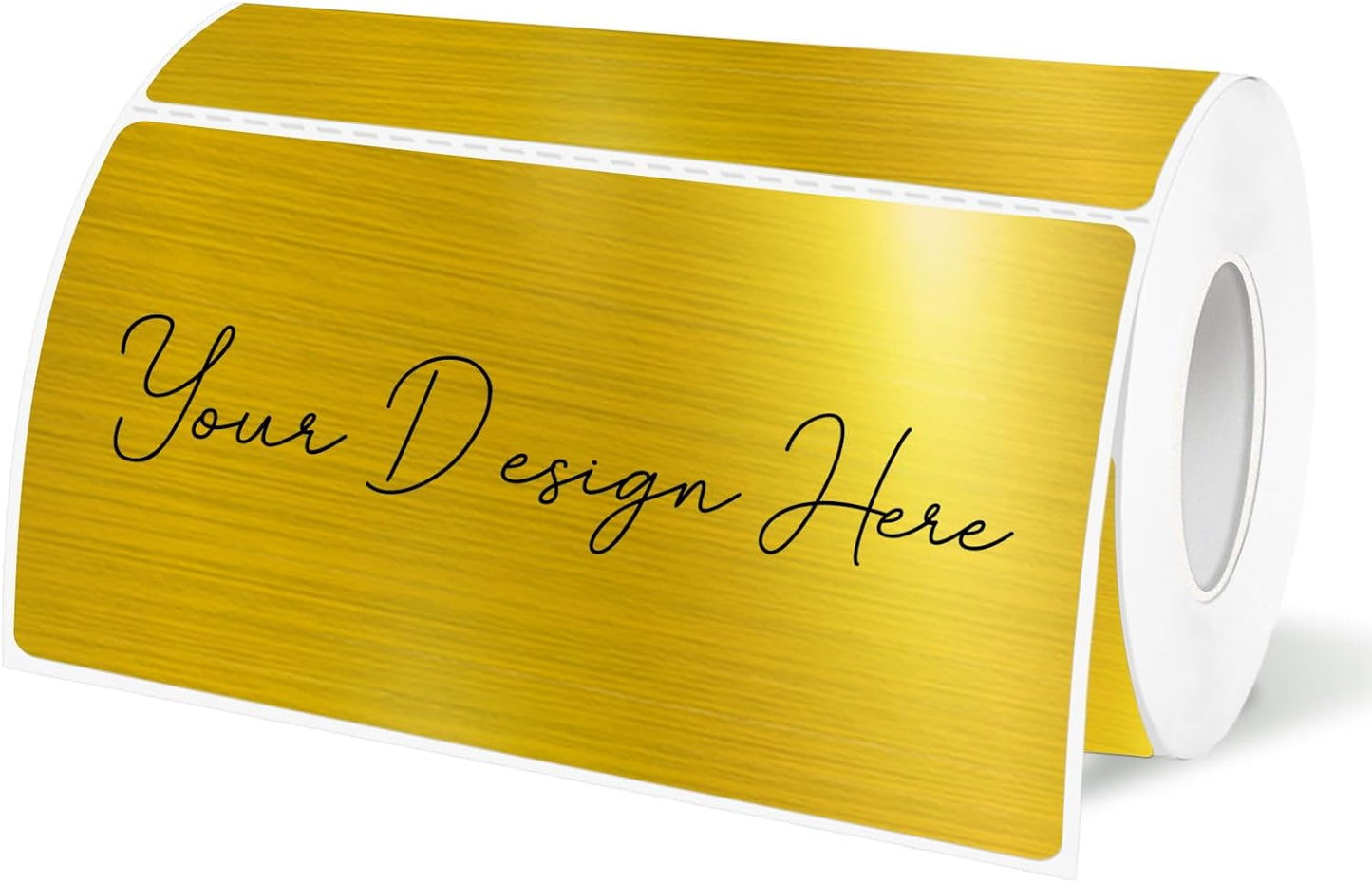 2x4 Inch Holographic Thermal Labels, Gold Direct Thermal Stickers Label, Self-Adhesive Glitter Thermals Printer Sticker Labels, Perforation Line Design- 200Pcs/ 1 Roll