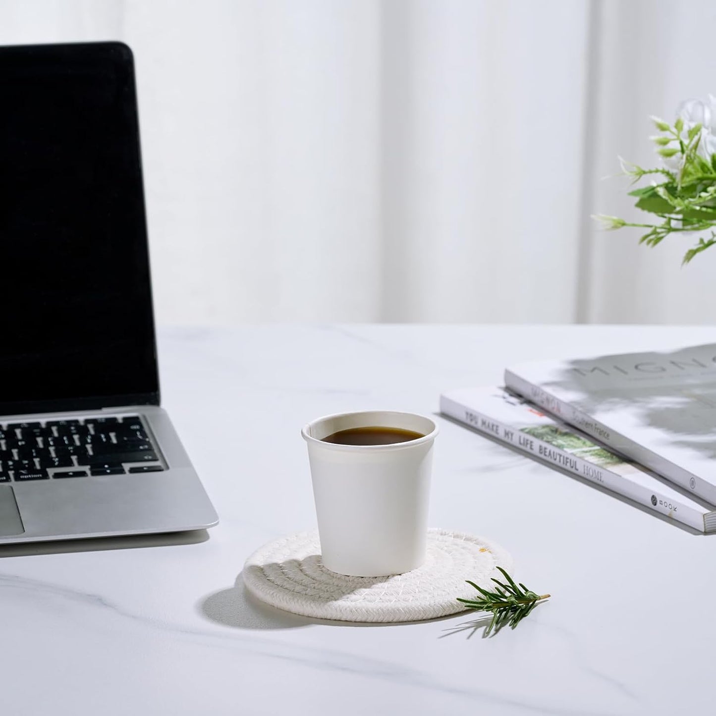 LITOPAK 1000 pack 5 oz Paper Coffee Cups, White Small Espresso Paper Coffee Cups for Office, Home, Party, and Events