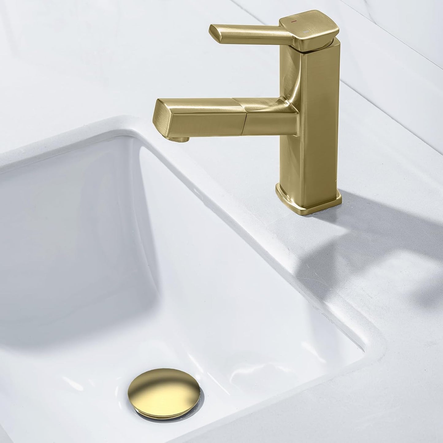 KAIYING Pop Up Drain, Bathroom Sink Drain Stopper, Vessel Sink Drain Assembly with Detachable Basket Stopper, Anti-Explosion and Anti-Clogging Drain Strainer (NO Overflow, Brushed Champagne Gold)