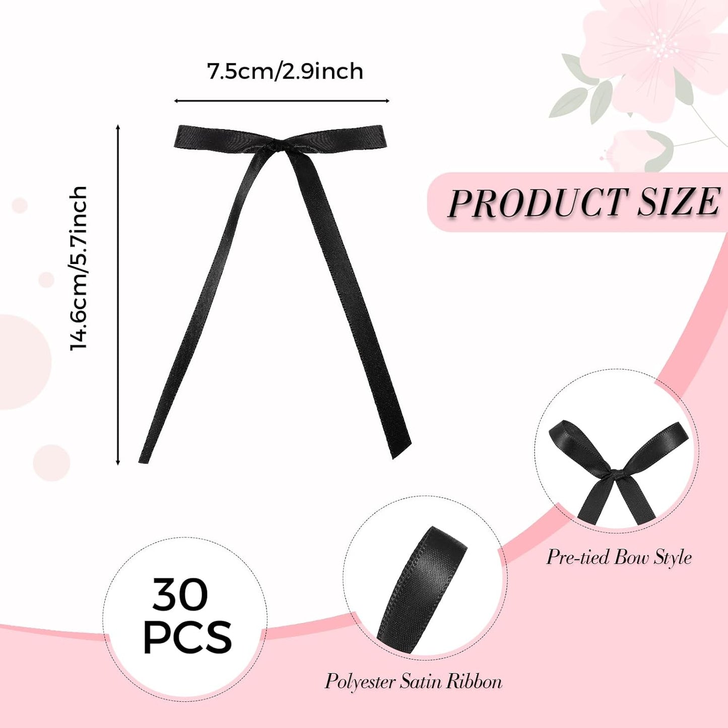 30 Pack Bow Cake Toppers Black Bows for Cake Coquette Themed Bow Cupcake Toppers Black Bow Birthday Decorations for Baby Shower Birthday Wedding Bachelorette Party Supplies