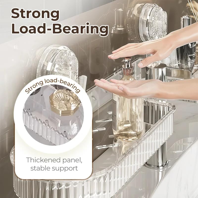 2025 NEW Universal Removable Faucet Storage Rack, Thickened and widened panel design, Removable faucet storage rack installs, no drilling required, residual water automatically drains away (White)