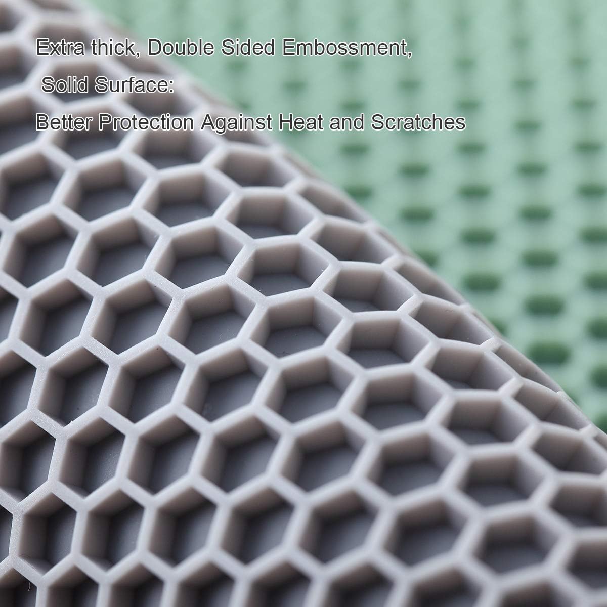 4 Packed Silicone Trivet Mats - DIY Different Size Dish Drying Mat, Hot Pot Holder for Pots & Pans, Non-Slip & Heat Resistant Kitchen Hot Pads for Countertops & Table, Beige