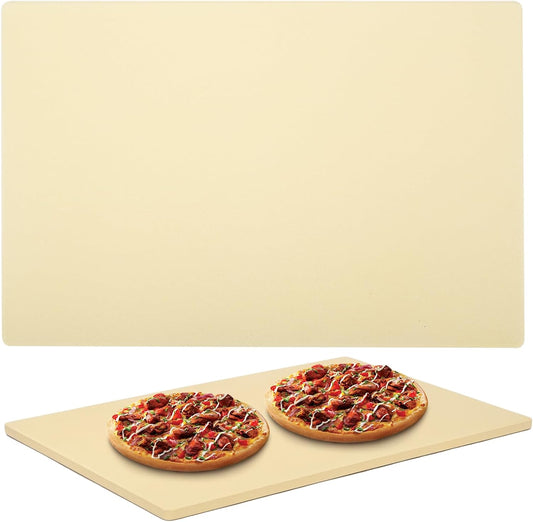tonchean Extra Large Pizza Stone for Oven and Grill 23.6'' x 15.7'' Rectangular Pizza Stone Heavy Duty Bread Pizza Pan, Ideal for Baking Large or 2 Personal Pizzas