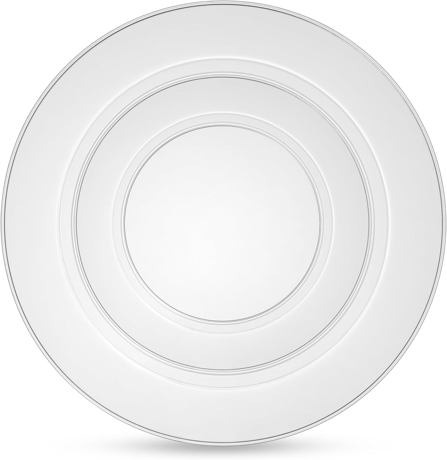 Munfix 100 Clear Plastic Plates Set, 50 Pcs 10 Inch Plastic Dinner Plates and 50 Pcs 7 Inch Plastic Dessert Plates, Elegant Fancy Heavy Duty Disposable Plates for Party, Wedding, Clear