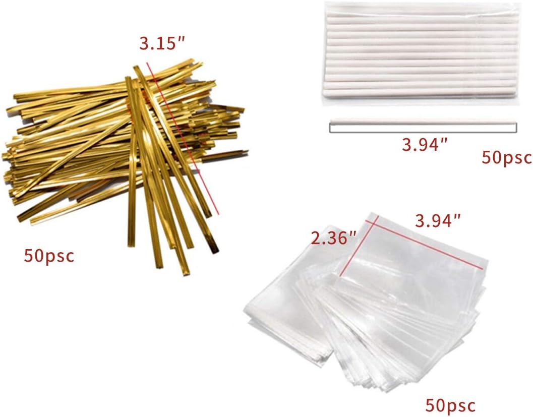 12 Capacity Cat Paw Silicone Lollipop Mold Set, Sucker Molds and Chocolate Hard Candy Mold with 50pcs Lollipop Sucker Sticks, Candy Treat Bags, Gold Ties. (Cat Paw Pink)