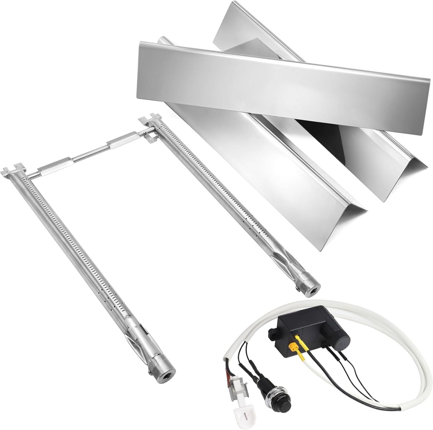 Criditpid Grill Replacement Parts for Weber Spirit I/II 200 with Front Control, Stainless Steel 7635 Flavorizer Bars, 69785 Grill Burners & 7642 Igniter for Weber Spirit E210, E220, S210, S220 Grills.