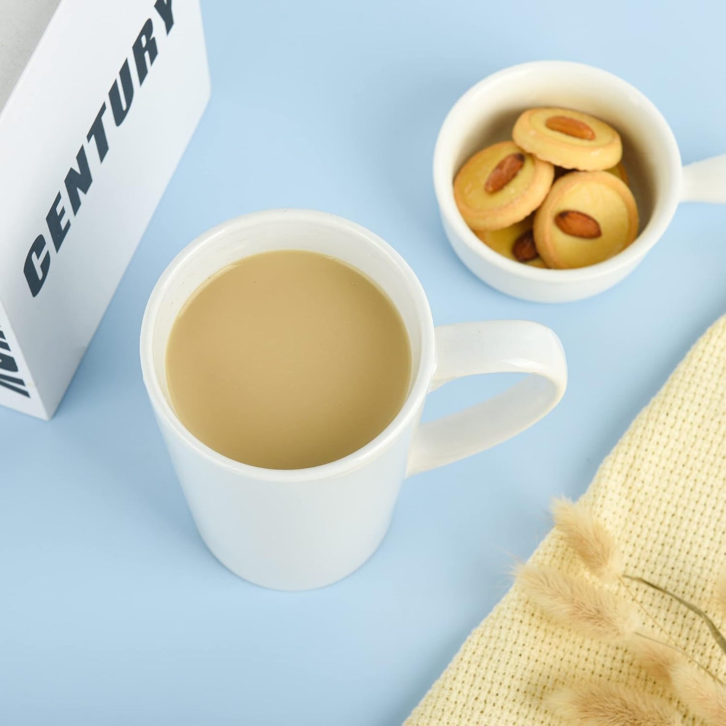 22oz white Super Large tall Ceramic Coffee Mugs Large Handles Set of 4