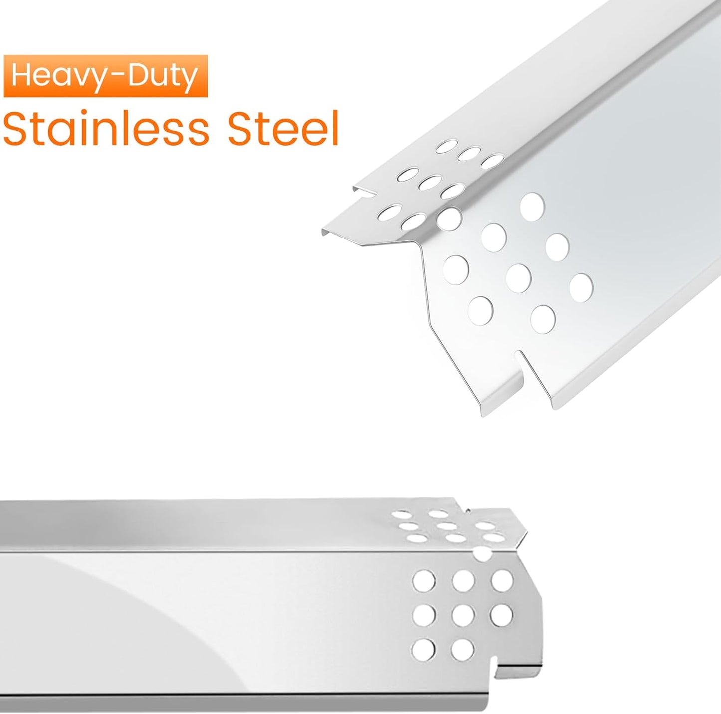 CANDANA Replacement Parts for Nexgrill 4 Burner Heat Tents Home Depot 720-0830H Gas Grill Flame Guards Shield Plates Burner Covers Stainless Steel 14.6"