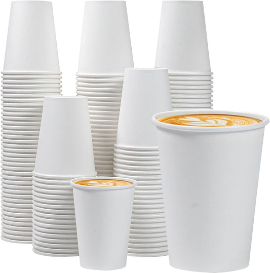 Lamosi 100 Pack 12 oz Paper Cups, Disposable Paper Coffee Cups 12oz, Hot/Cold Beverage Drinking Cups for Water Juice or Tea, Perfect for Office Party Home Travel