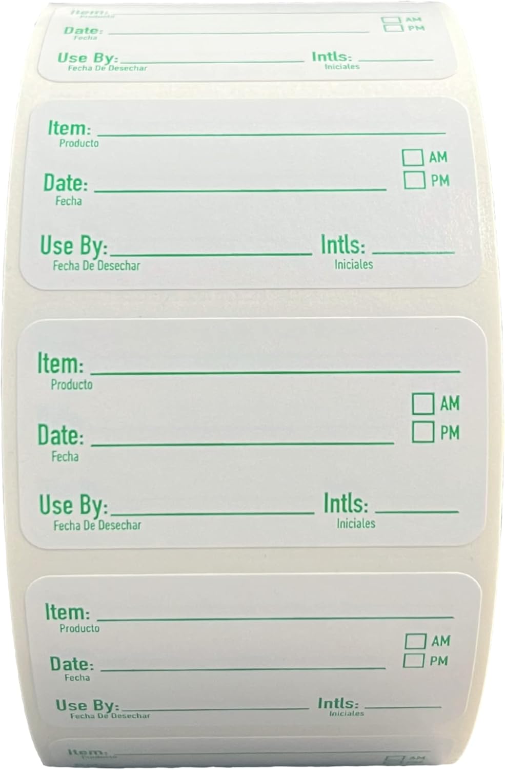 2x1 Removable Food Labels for Containers, 500 Freezer Food Labels Stickers, Bottle Labels for Storage Bins, Sticker Labels for Food Containers, Removable Labels Easy Peel Off (500, Green)