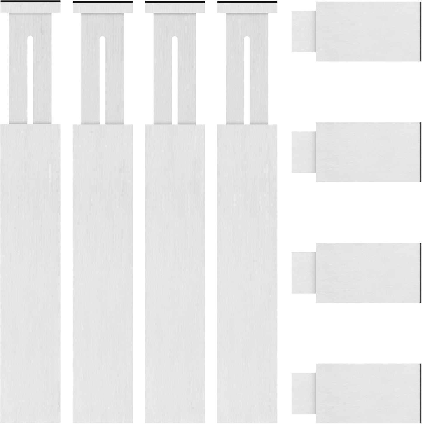 FJO 4 Pack Adjustable Bamboo Drawer Dividers - 12.5" - 21.7" Expandable Drawer Separators for Kitchen, Utensils, Clothes, Bedroom, Dresser, Bathroom (White)