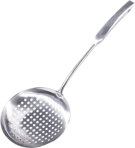Newness Slotted Spoon, [Rustproof, Integral Forming, Durable] 304 Stainless Steel Widen Skimmer with Vacuum Ergonomic Handle, Comfortable Grip Design Strainer Ladle for Kitchen, 16.93 Inches